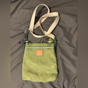 Coach Blue and Green Crossbody Purse